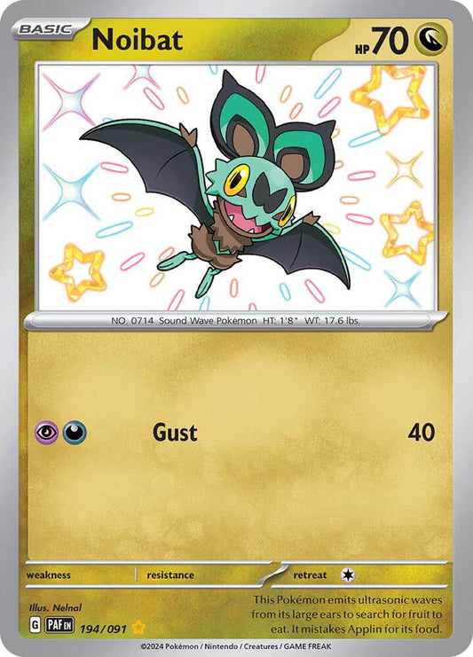 Noibat - 194/091 194/091 Shiny Rare Paldean Fates Pokémon card