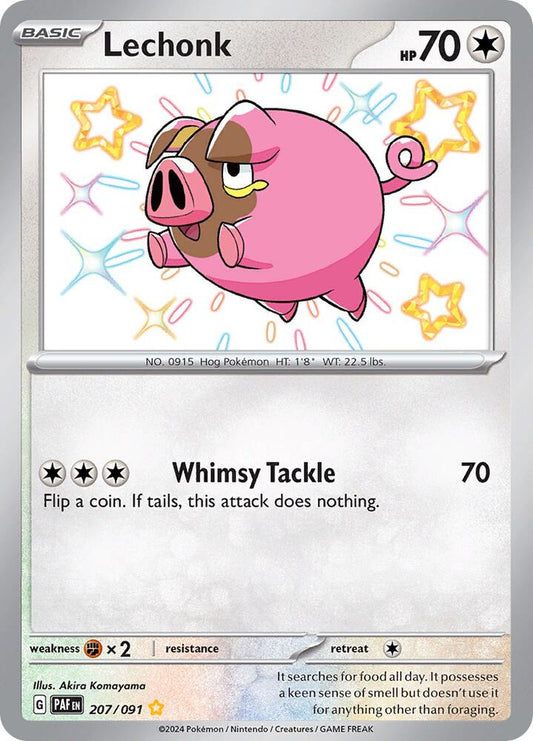 Lechonk - 207/091 207/091 Shiny Rare Paldean Fates Pokémon card