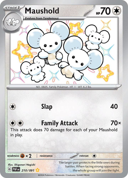 Maushold - 210/091 210/091 Shiny Rare Paldean Fates Pokémon card
