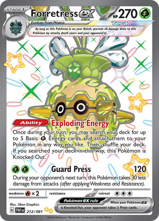 Forretress ex - 212/091 212/091 Shiny Ultra Rare Paldean Fates Pokémon card
