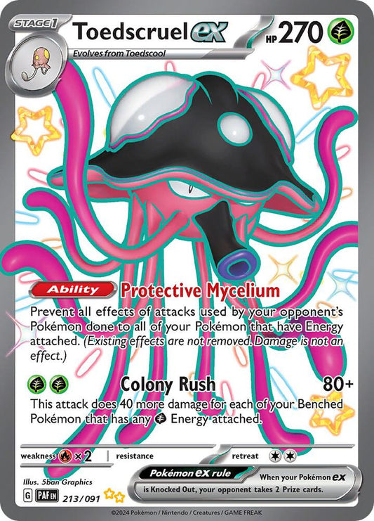 Toedscruel ex - 213/091 213/091 Shiny Ultra Rare Paldean Fates Pokémon card