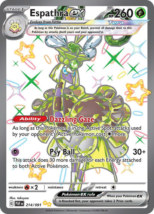 Espathra ex - 214/091 214/091 Shiny Ultra Rare Paldean Fates Pokémon card