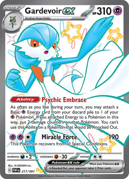 Gardevoir ex - 217/091 217/091 Shiny Ultra Rare Paldean Fates Pokémon card