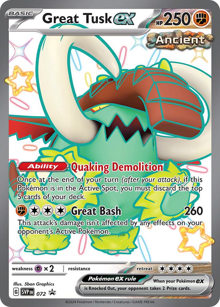 Great Tusk ex - 072 - 072 Promo SV: Scarlet & Violet Promo Cards