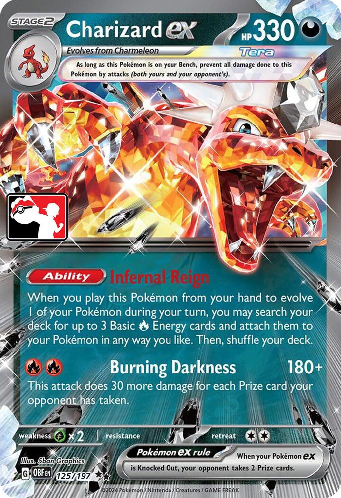 Charizard ex - 125/197 125/197 Double Rare Prize Pack Series Cards Pokémon card