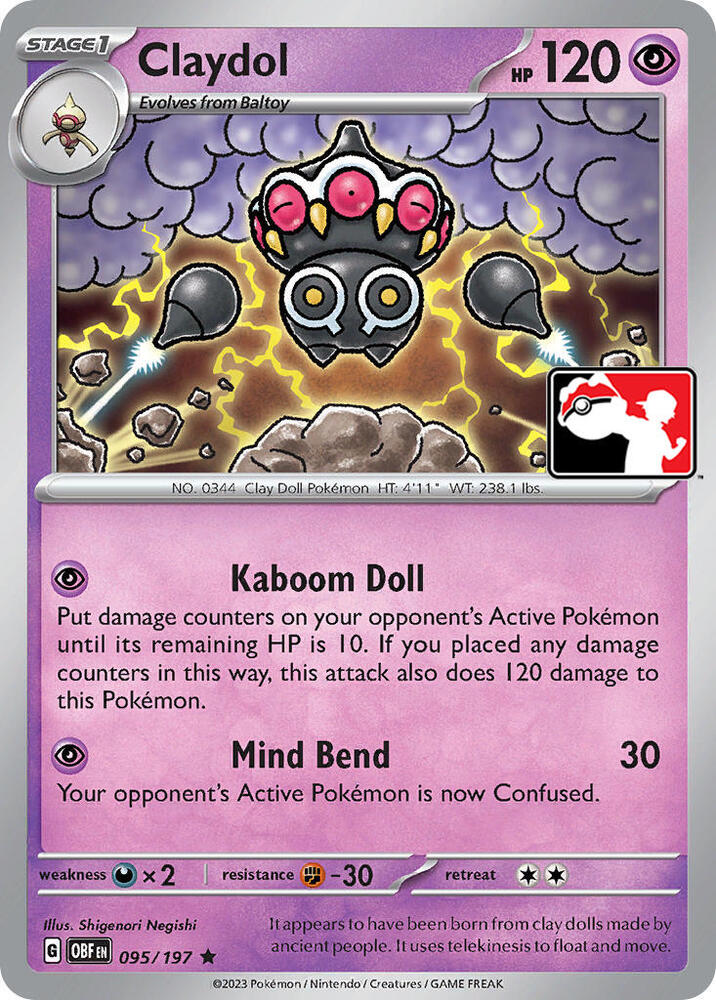Claydol - 095/197 095/197 Rare Prize Pack Series Cards Pokémon card
