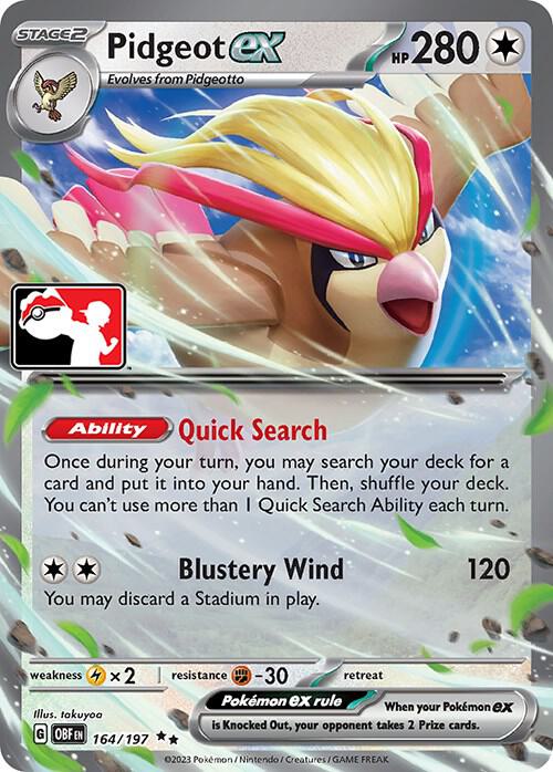 Pidgeot ex - 164/197 164/197 Double Rare Prize Pack Series Cards Pokémon card