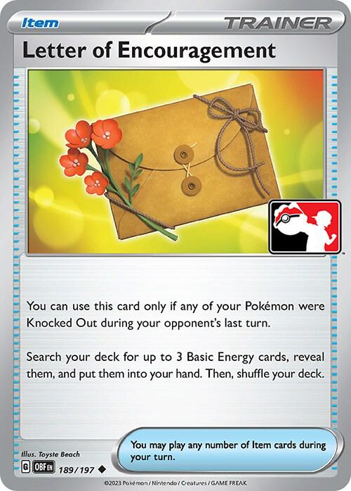 Letter of Encouragement - 189/197 189/197 Uncommon Prize Pack Series Cards Pokémon card