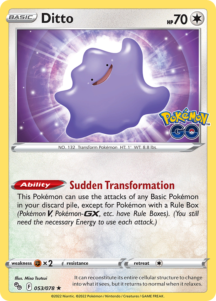 Ditto 053/078 Rare Holo Pokémon GO