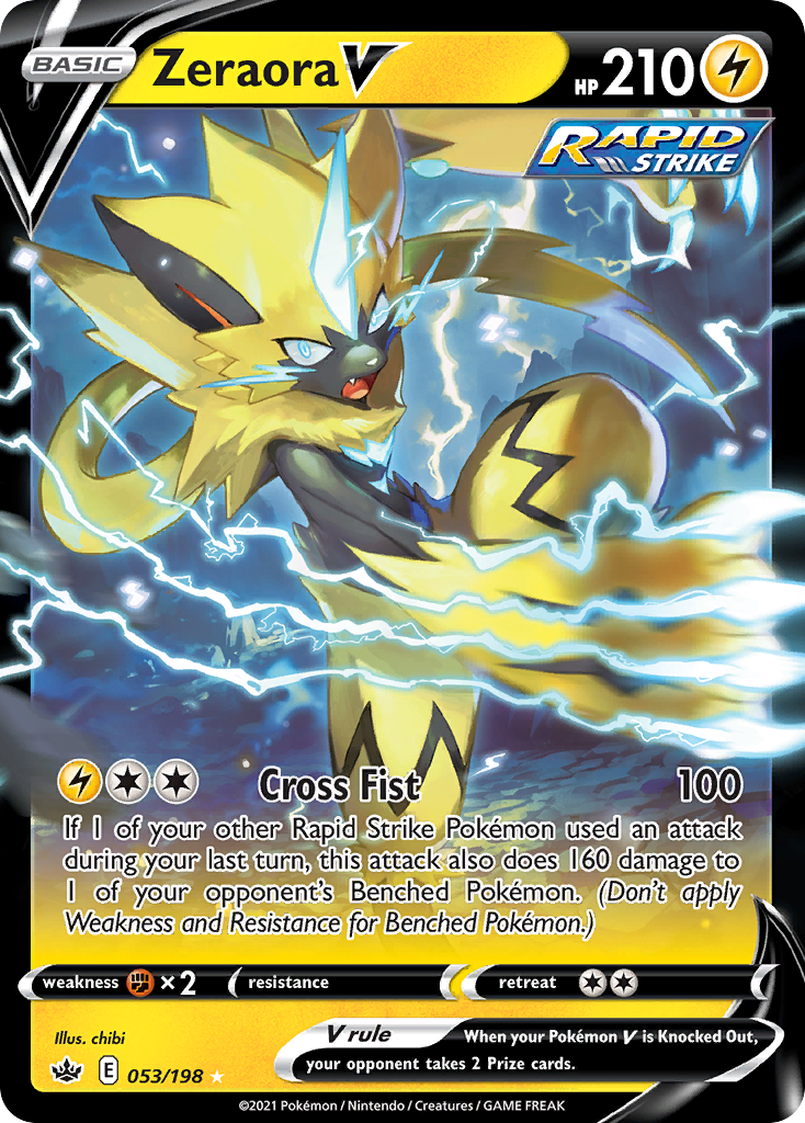 Zeraora V 053/198 Rare Holo V Chilling Reign