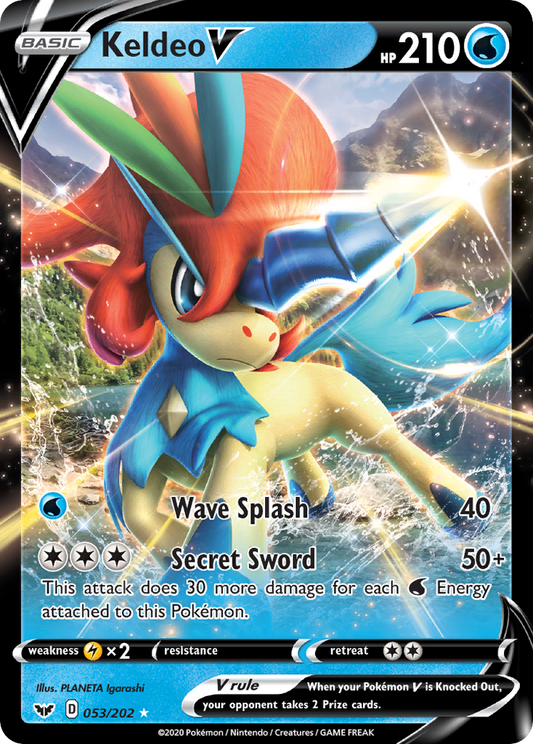 Keldeo V 053/202 Rare Holo V Sword & Shield