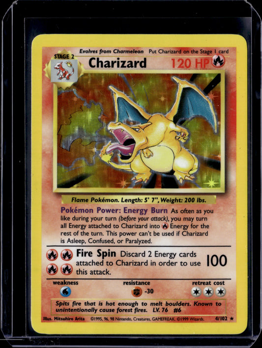 Charizard Base Set #004/102 Holofoil Pokémon Card (front)