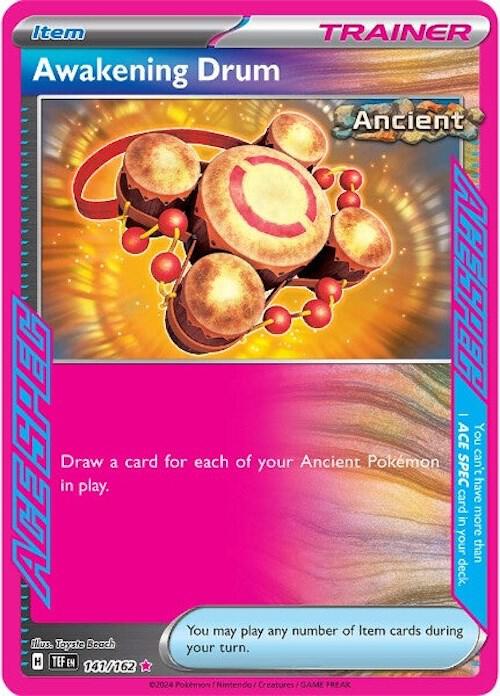 Awakening Drum 141/162 ACE SPEC Rare Temporal Forces Pokémon card