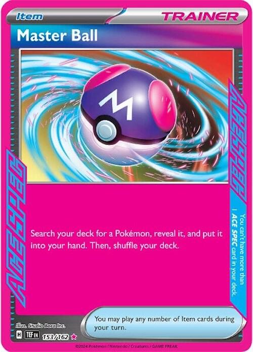 Master Ball 153/162 ACE SPEC Rare Temporal Forces Pokémon card