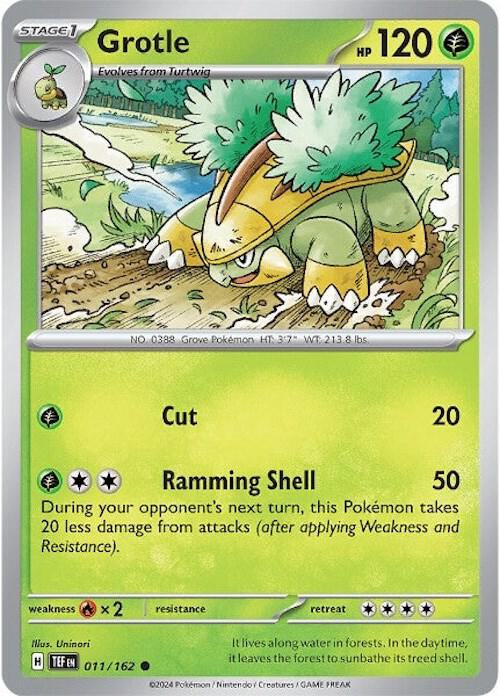 Grotle - 011/162 011/162 Common Temporal Forces Pokémon card