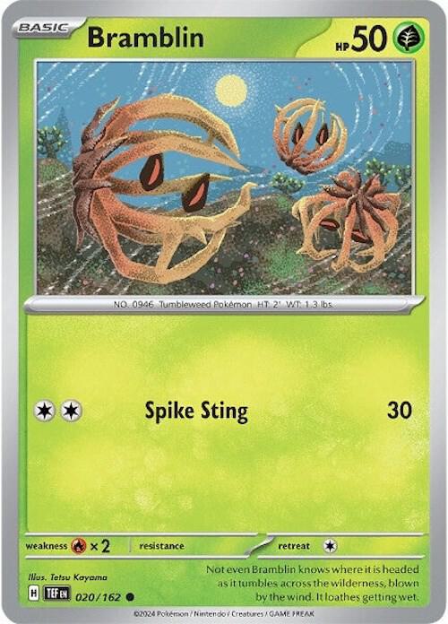 Bramblin 020/162 Common Temporal Forces Pokémon card