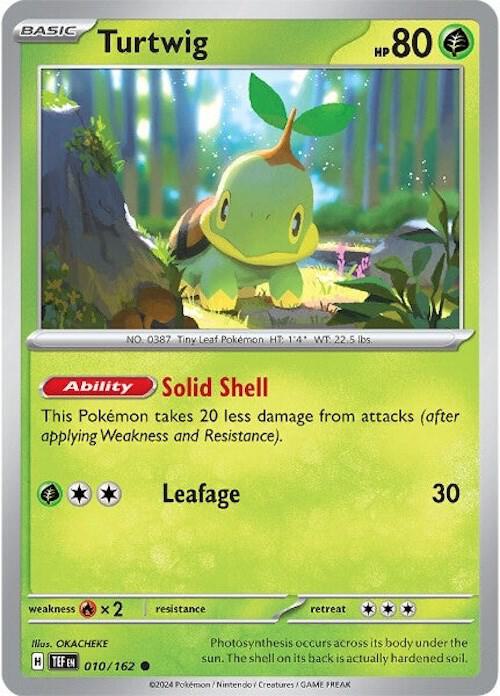 Turtwig 010/162 Common Temporal Forces Pokémon card