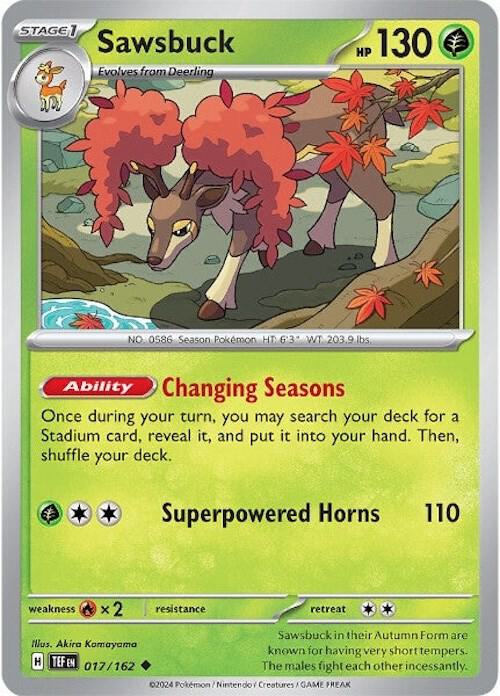Sawsbuck - 017/162 017/162 Uncommon Temporal Forces Pokémon card