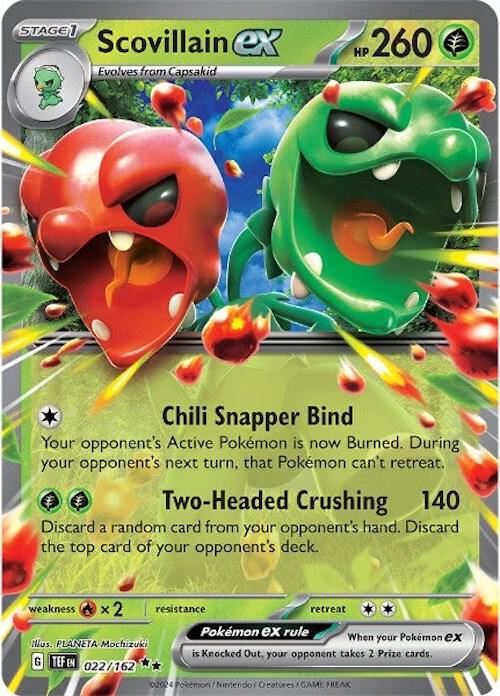 Scovillain ex 022/162 Double Rare Temporal Forces Pokémon card