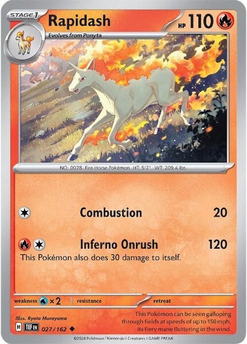 Rapidash 027/162 Uncommon Temporal Forces Pokémon card