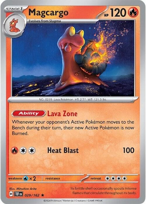 Magcargo 029/162 Rare Temporal Forces Pokémon card