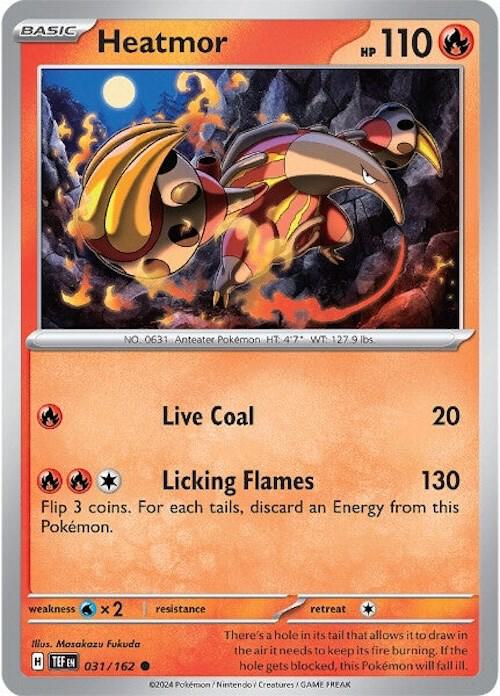 Heatmor 031/162 Common Temporal Forces Pokémon card