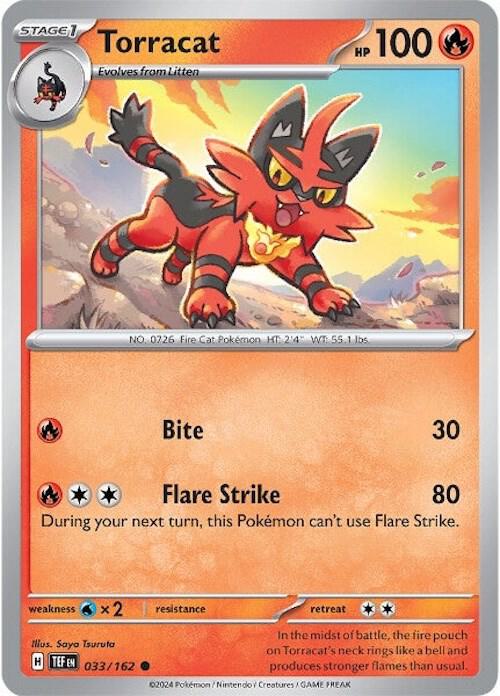 Torracat 033/162 Common Temporal Forces Pokémon card