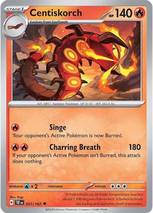 Centiskorch 037/162 Uncommon Temporal Forces Pokémon card