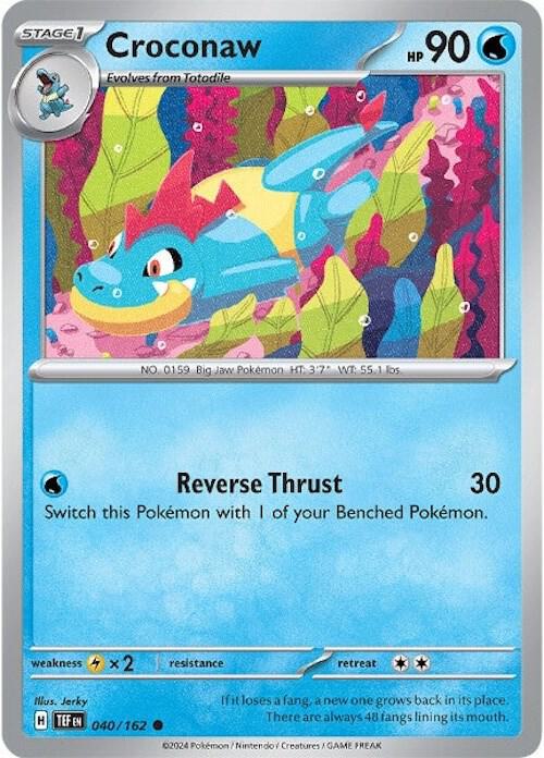 Croconaw 040/162 Common Temporal Forces Pokémon card