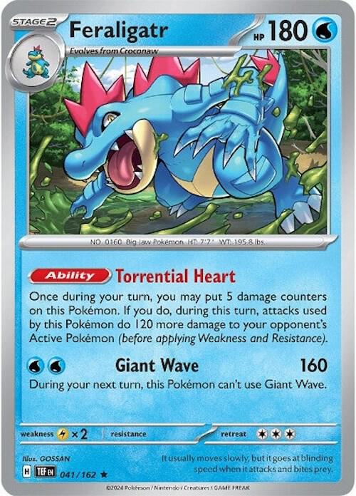 Feraligatr 041/162 Rare Temporal Forces Pokémon card