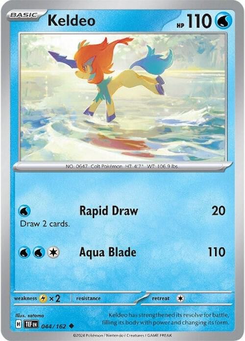 Keldeo 044/162 Uncommon Temporal Forces Pokémon card