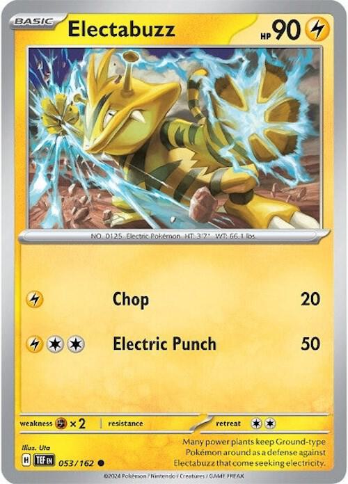 Electabuzz 053/162 Common Temporal Forces Pokémon card