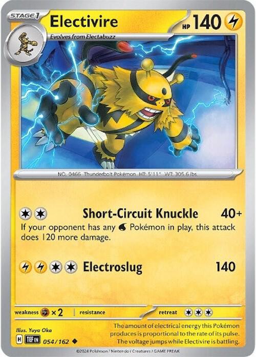 Electivire 054/162 Uncommon Temporal Forces Pokémon card