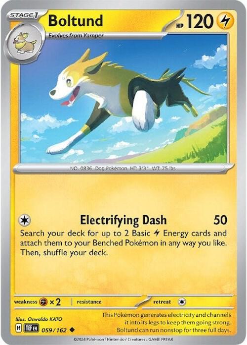 Boltund 059/162 Uncommon Temporal Forces Pokémon card