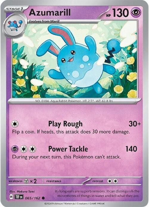 Azumarill 065/162 Common Temporal Forces Pokémon card