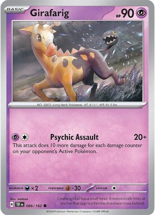 Girafarig 066/162 Common Temporal Forces Pokémon card