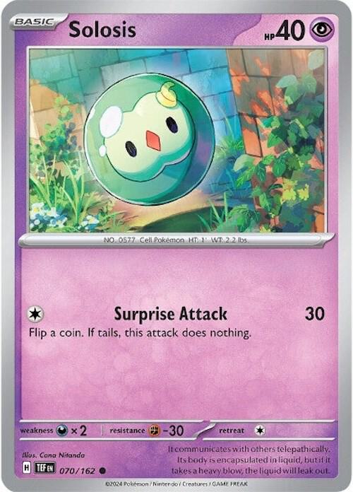 Solosis 070/162 Common Temporal Forces Pokémon card