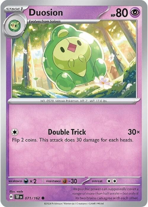 Duosion 071/162 Common Temporal Forces Pokémon card
