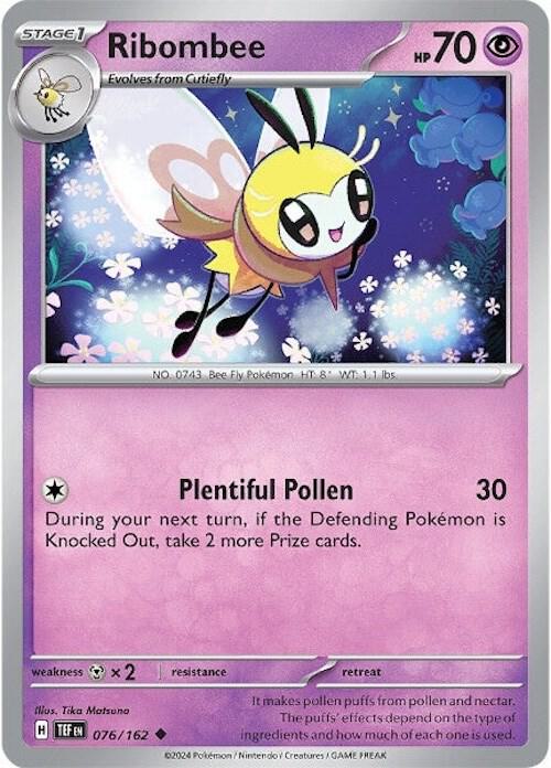 Ribombee 076/162 Uncommon Temporal Forces Pokémon card