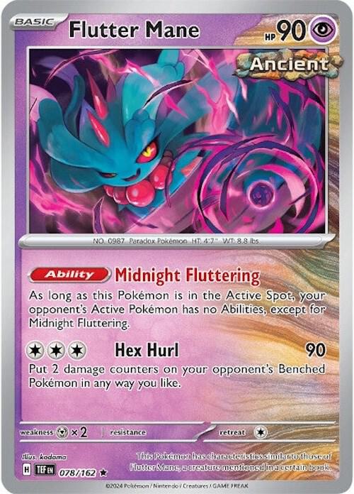 Flutter Mane 078/162 Rare Temporal Forces Pokémon card