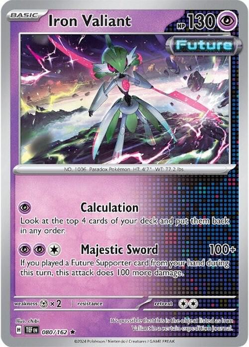 Iron Valiant - 080/162 080/162 Rare Temporal Forces Pokémon card