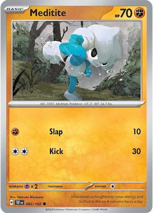 Meditite 082/162 Common Temporal Forces Pokémon card