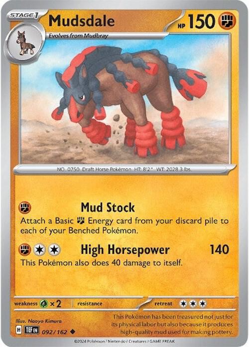 Mudsdale - 092/162 092/162 Uncommon Temporal Forces Pokémon card