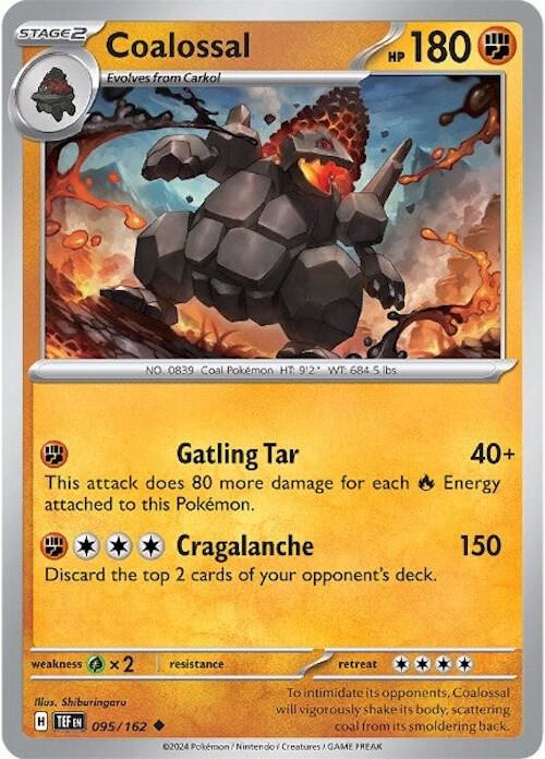 Coalossal 095/162 Uncommon Temporal Forces Pokémon card