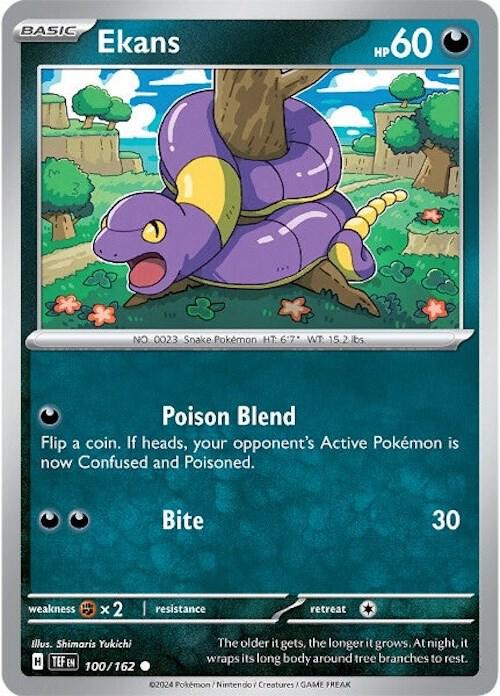 Ekans 100/162 Common Temporal Forces Pokémon card