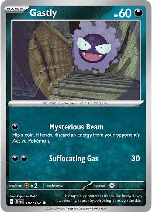 Gastly - 102/162 102/162 Common Temporal Forces Pokémon card