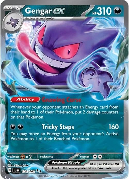 Gengar ex - 104/162 104/162 Double Rare Temporal Forces Pokémon card