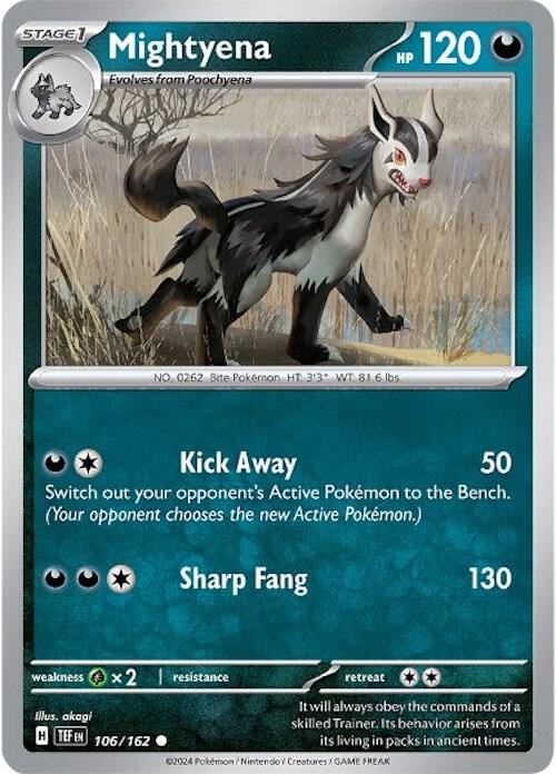 Mightyena 106/162 Common Temporal Forces Pokémon card
