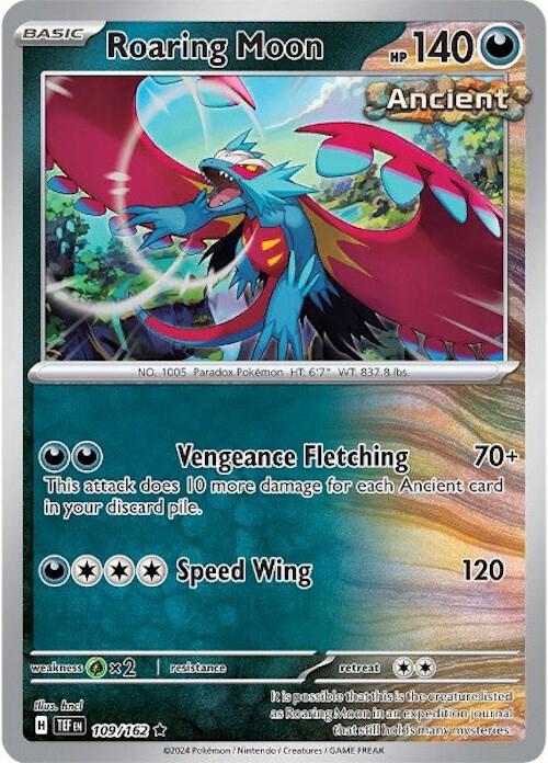 Roaring Moon 109/162 Rare Temporal Forces Pokémon card