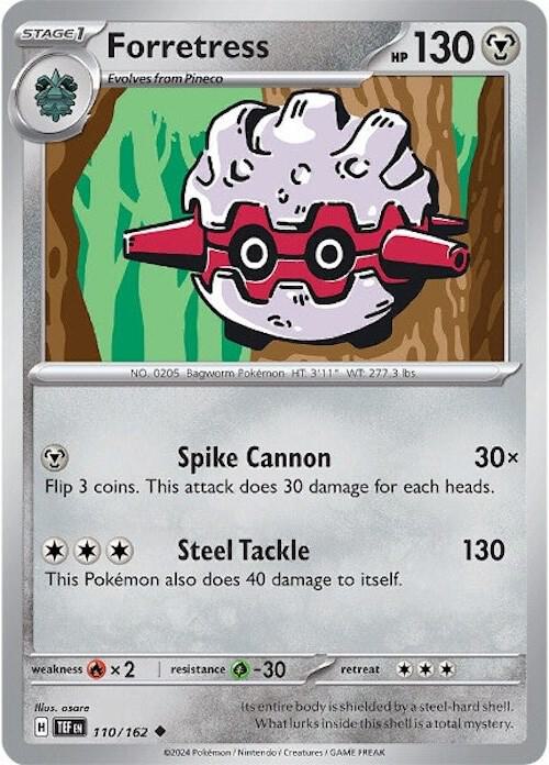 Forretress 110/162 Uncommon Temporal Forces Pokémon card